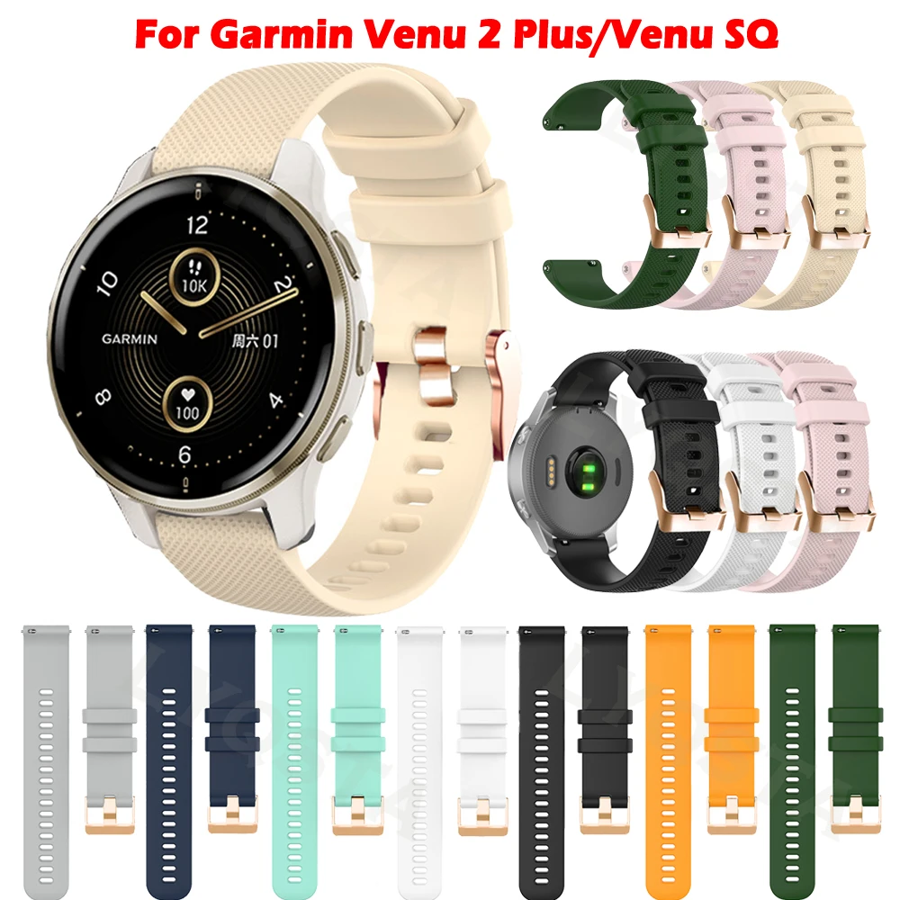 

Ремешок 20 мм для смарт-часов Garmin Vivoactive 3 3t CAME SQ /2 Plus 2 Plus, силиконовый браслет Forerunner 645 245M, ремешок для часов