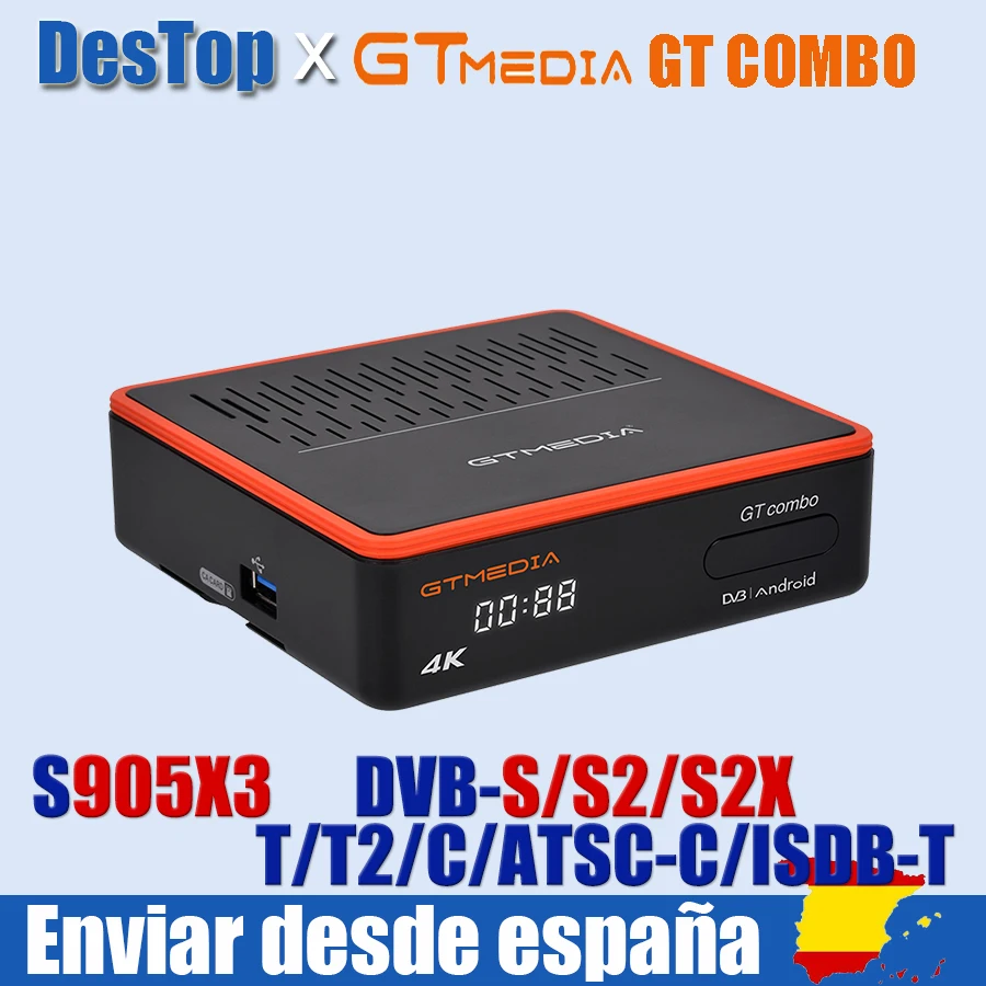 2021 новейший GTMedia GT Combo DVB S2/T2/C Android 9 0 TV BOX Amlogic S905X3 4K 8K спутниковый ресивер 2 Гб 16 4G/5G WiFi