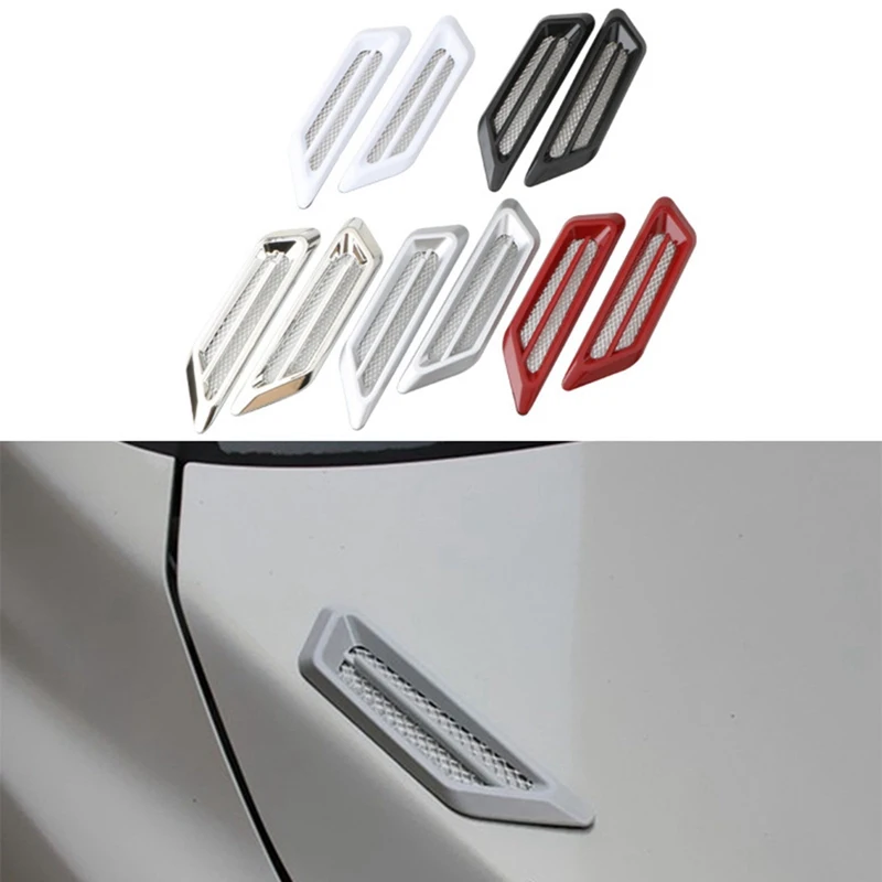 

Lcyonger Universal Car Air Flow Fender Side Vent Decoration Sticker Accessories Plastic 2PCS for BMW for Benz Car Auto Covers