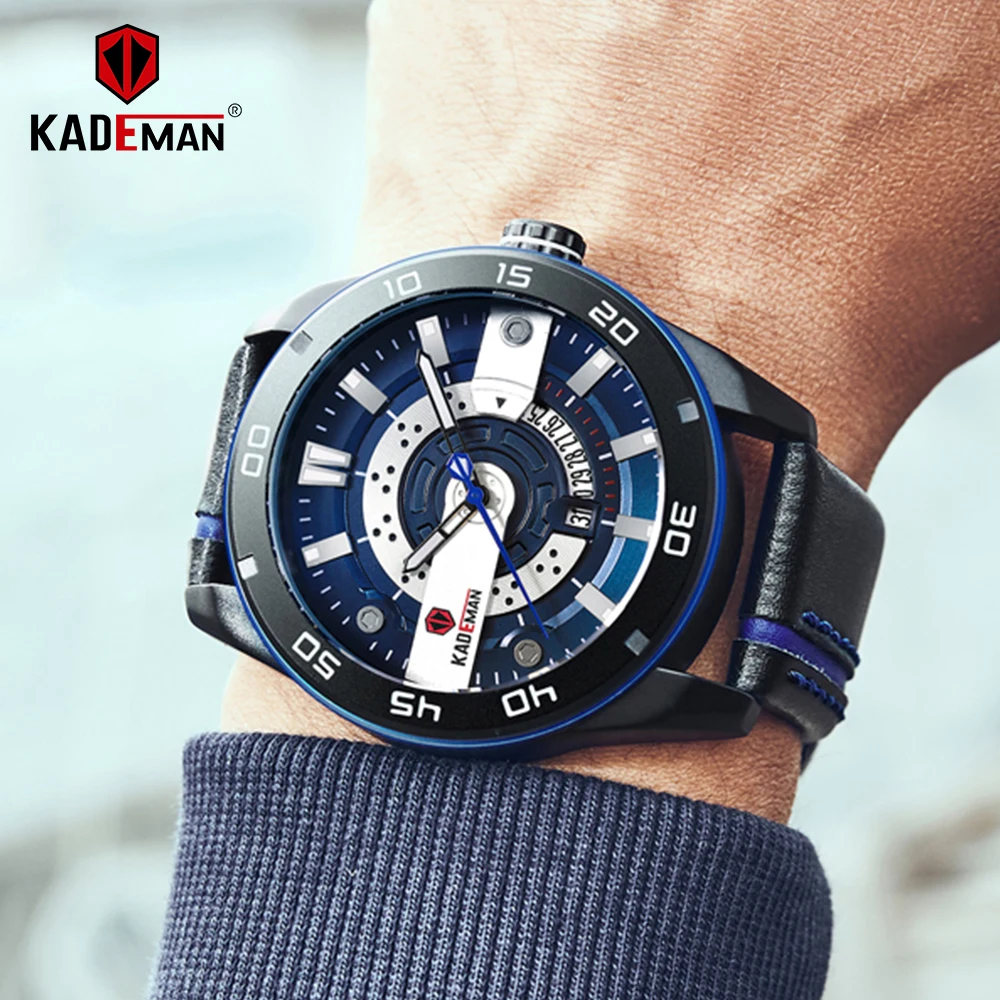 

KADEMAN новые Лидирующий бренд Мужские часы мужские 3ATM водонепроницаемые повседневные кварцевые часы мужские наручные часы дропшиппинг relogio ...