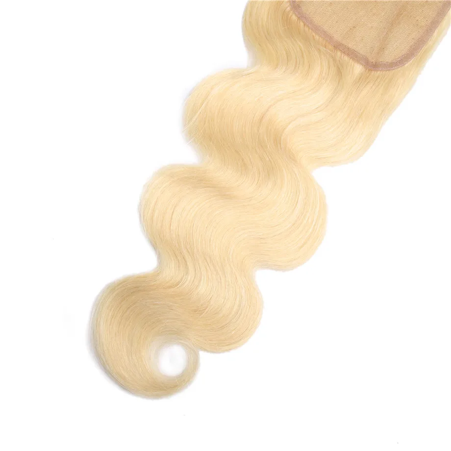 Bling hair 1b/613 блонд бразильские волосы объемная волна Кружева Закрытие 4*4