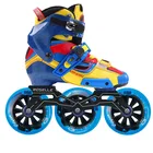 Оригинальные скоростные роликовые коньки CRAZY Carbon Fiber с колесами 3x110 мм 85A для профессиональных детей, для взрослых, для катания на коньках