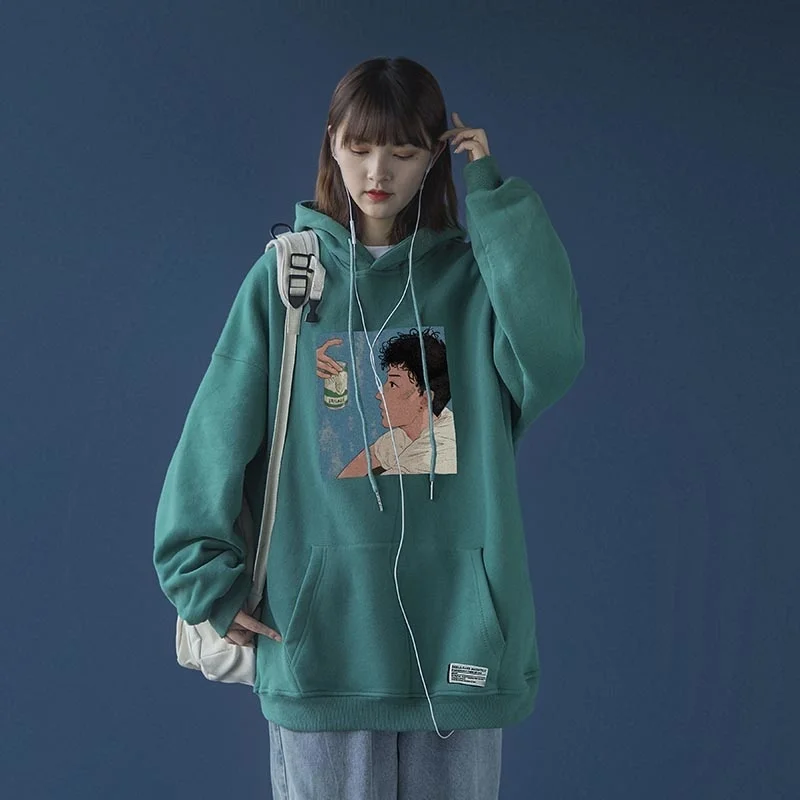 Молочный свитер с капюшоном Женский Осенний 2021 свободный стильный Топ оверсайз