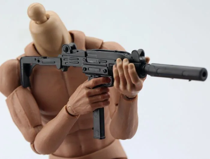 Пластиковый пушка в сборе масштаб 1:6 UZI Submachine Gun модель-головоломка для солдата 12