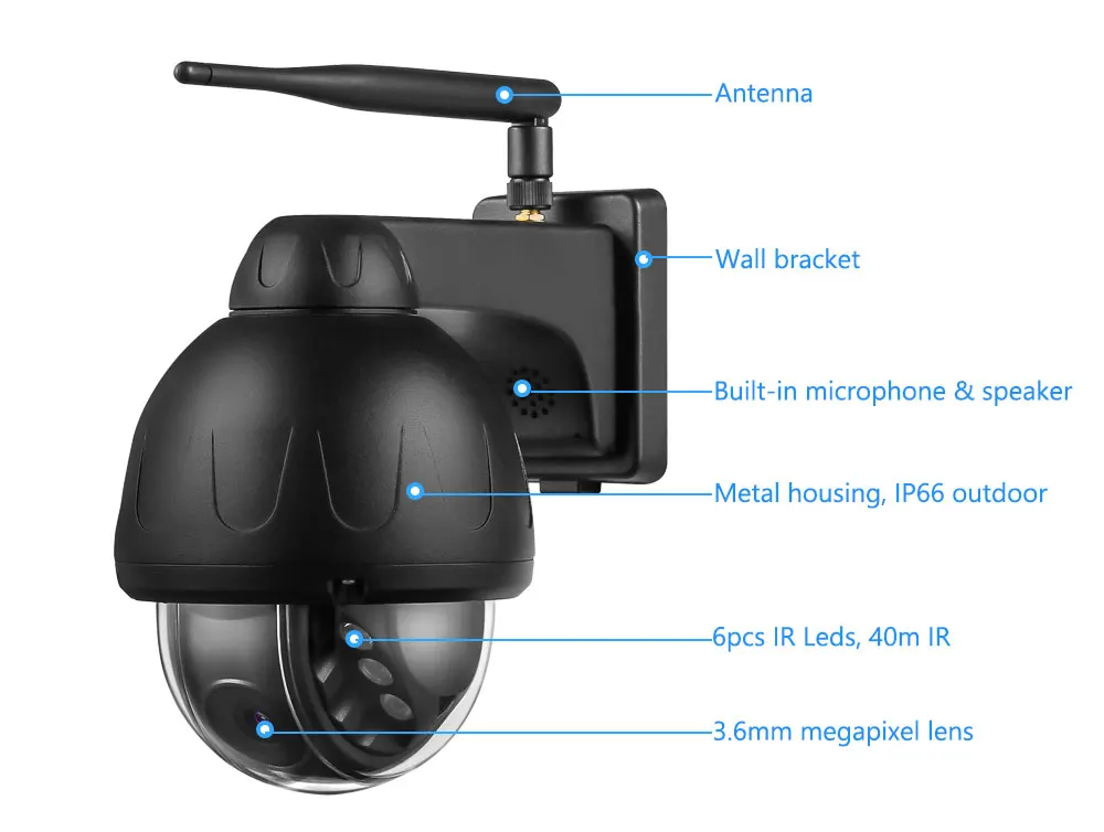 

H.265 5MP 2MP Wifi Dome IP Camera ONVIF Speed Dome Waterproof Wireless IR Night Wi-Fi CCTV Microphone Speaker Audio Talk SD card