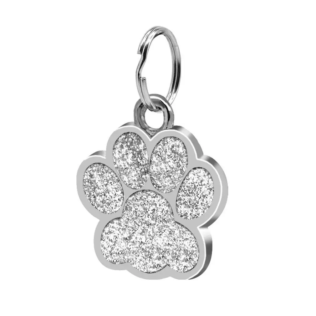 

Fashion Footprints Pet Pendant Decor Lovely Pet Jewelry Popular Glitter Footprint Identity Card Dog Tag Pet Accessories