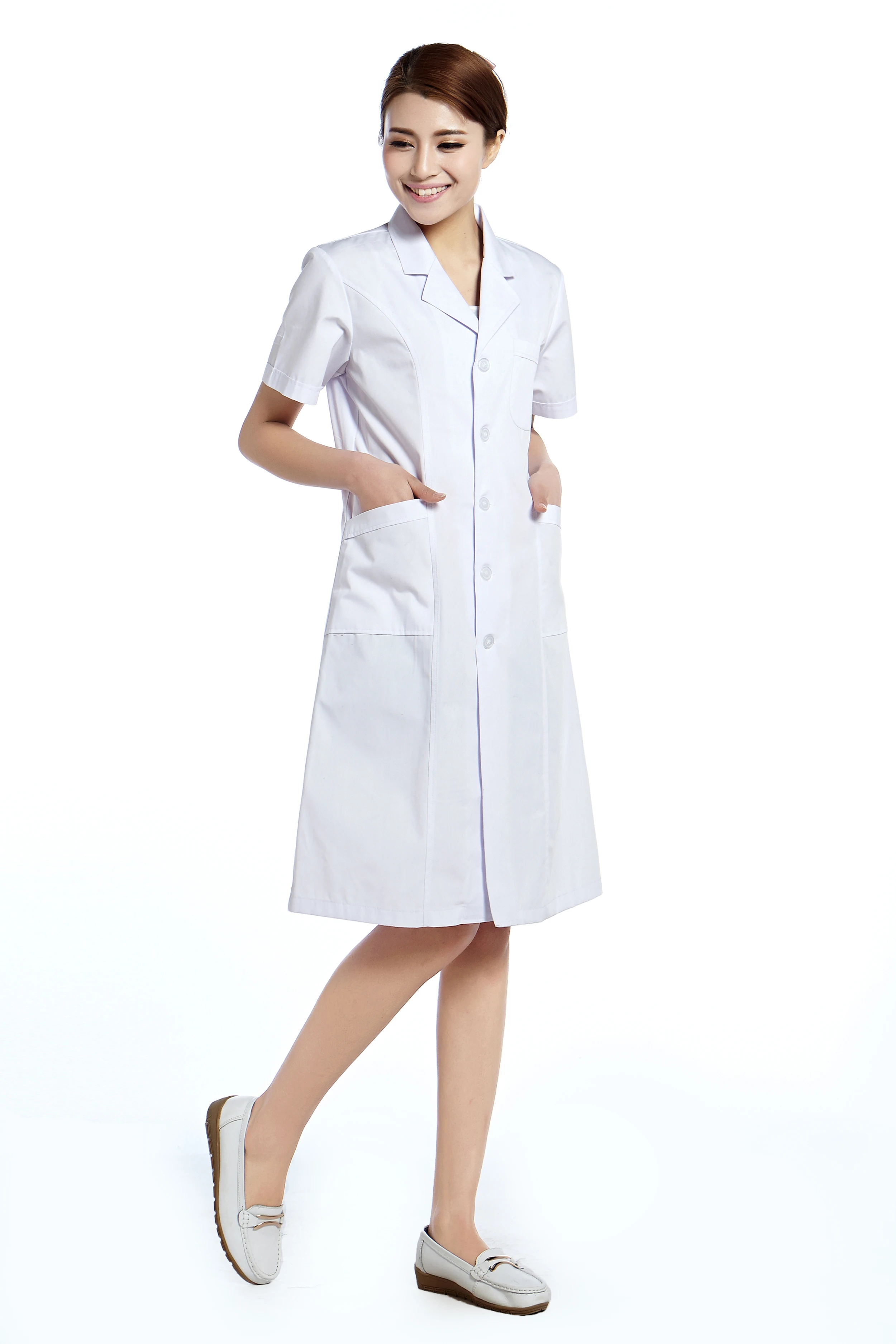 Женское лабораторное пальто с коротким рукавом одежда для врачей в больнице