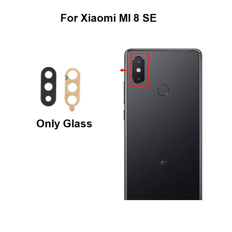 

Новый стеклянный объектив задней камеры с клейким стикером для Xiaomi MI 8 SE 8SE, 50 шт.