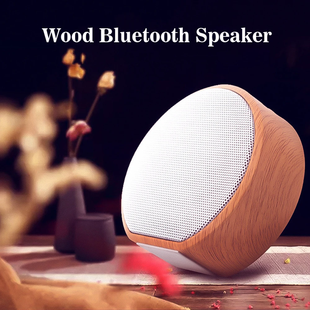 Портативный деревянный Bluetooth динамик AUX мини звук стерео Hi Fi TF 3D плеер наружный