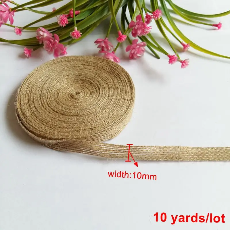 5/10yards/lot 6-38mm Natural Vintage Ribbons Jute Hessian Burlap Ribbon Rustic Weddings Belt Strap Floristry Party Handwork Cra - купить по