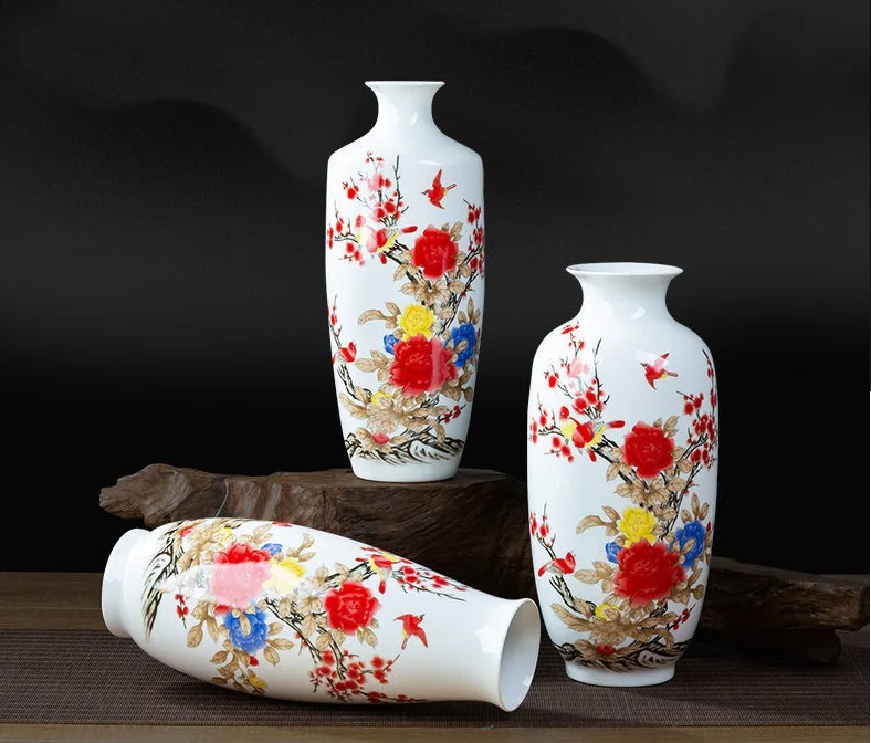 

31CM Ceramic vase living room Chinese style modern flower arrangement crafts home decoration