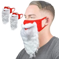 124 pcs unisex christmas masks face cover reusable cosplay santa claus beard party xmas decoration costume for women adult