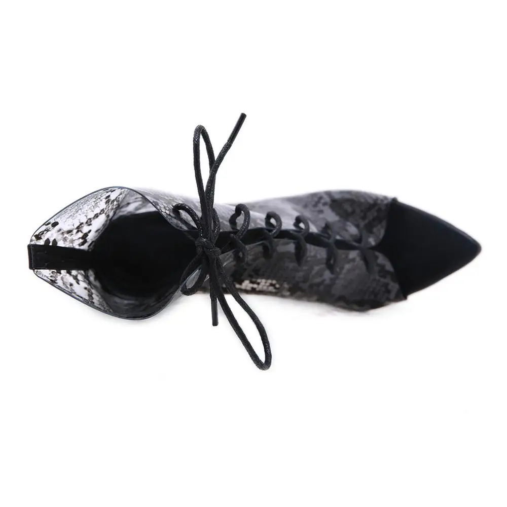 ELVIRAS/пикантные прозрачные сапоги из ПВХ со змеиным принтом Босоножки с открытым