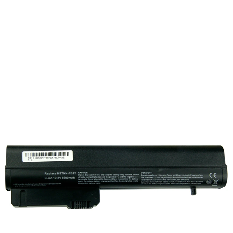Аккумулятор 6600 мАч для ноутбука HP2530P 2540P 2510P NC2400 NC2410 EH767AAA EH768AAAA HSTNN-DB22 DB23 DB65 FB21 FB22