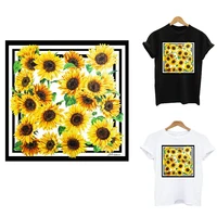 beautiful sunflower patches for clothes heat transfer thermal stickers diy washable iron on transfer appliques for t shirts