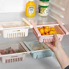 Регулируемая разделительная коробка для хранения в холодильнике, органайзер для продуктов, корзина, выдвижной ящик для холодильника, пластиковый разделитель для свежести, многоуровневый держатель