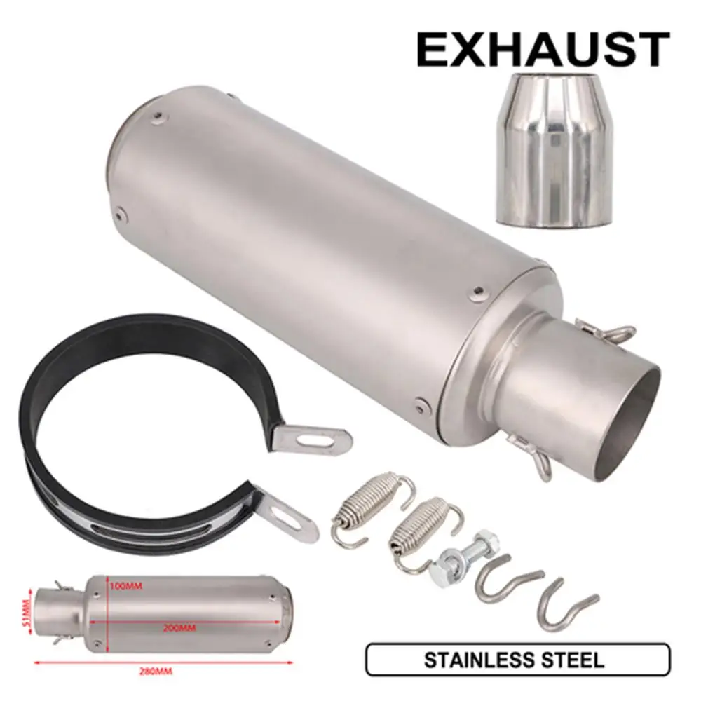 Универсальный мотоциклетный глушитель выхлопной трубы 51 мм с дБ убийцей