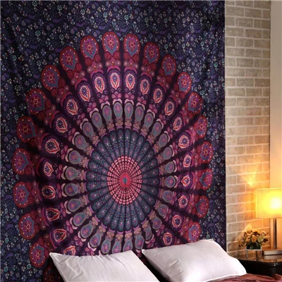 Mandala-3 Большой Настенный Гобелен индийская Мандала гобелены на стену Хиппи Слон психоделический Бохо Декор стены в общежитии ковер одеяло пляж - Цвет: Mandala-3