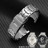 the wristband is suitable for casio watch ef 524 5051 mens steel band watch chain solid stainless steel accessories