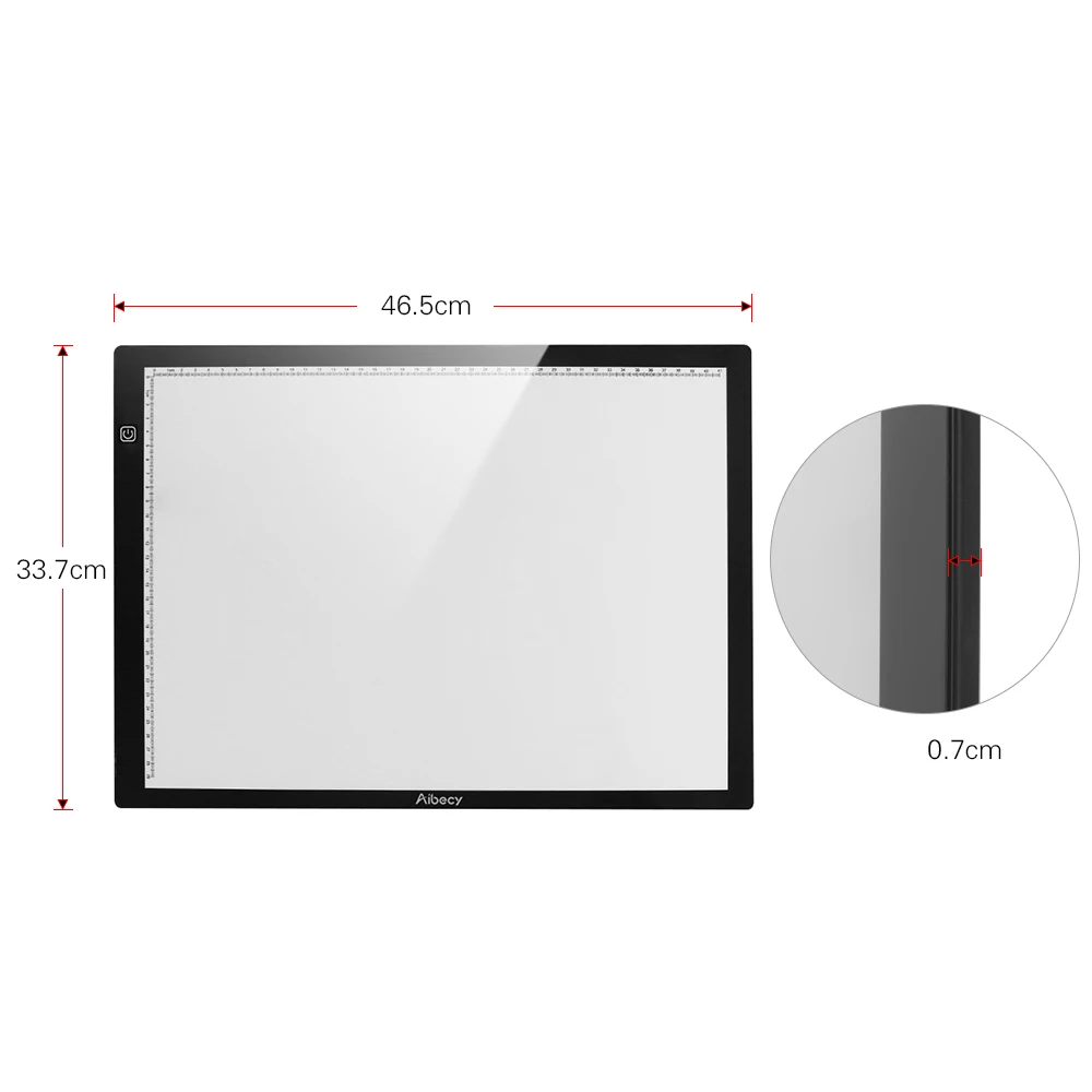 

A3 / A4 LED Tracing Light Box Ultra Thin Stepless Dimmable Brightness Artcraft Light Table Pad Board with Scale