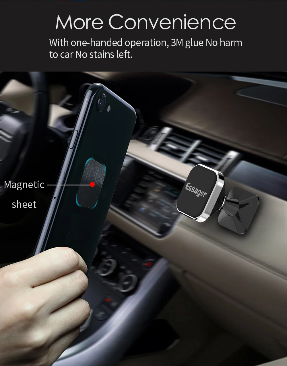 Магнитный автомобильный держатель для телефона Essager для iPhone samsung квадратный держатель для телефона в автомобиле магнитный держатель для мобильного телефона Подставка