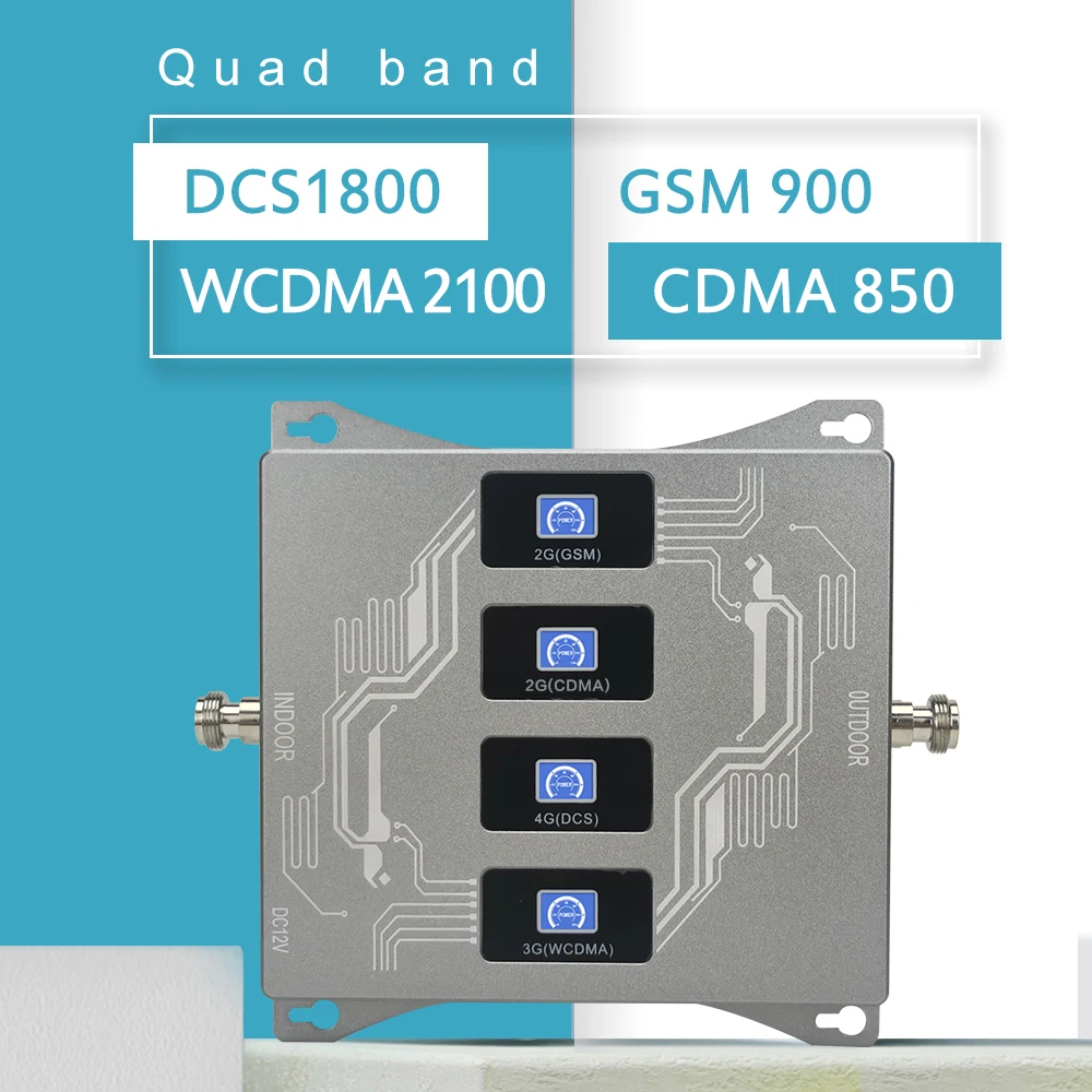 Усилитель сигнала GSM Израиль 4-полосный усилитель 2g 3g 4g 850(B5) 900(B8) 1800(B3) 2100(B1) МГц 4G LTE