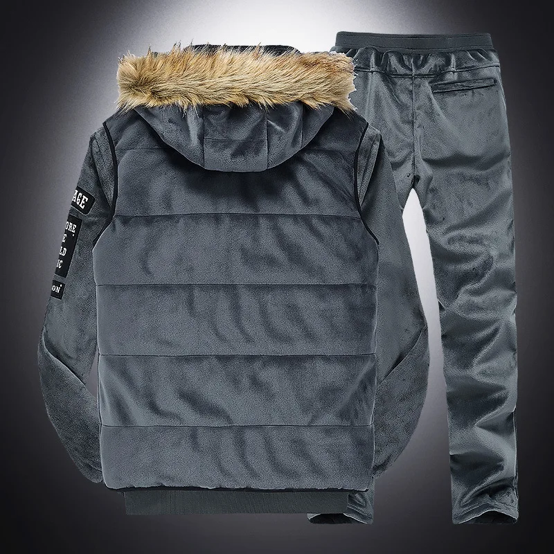 Мужские костюмы из трех предметов толстая толстовка с капюшоном жилет мужская