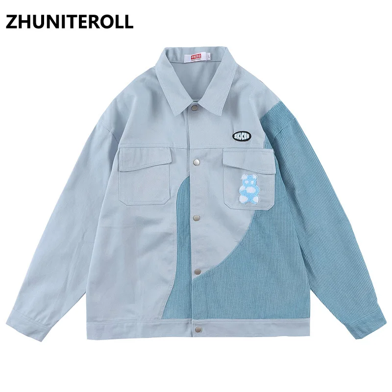 

Куртка мужская Вельветовая с вышивкой в стиле пэчворк, 2021