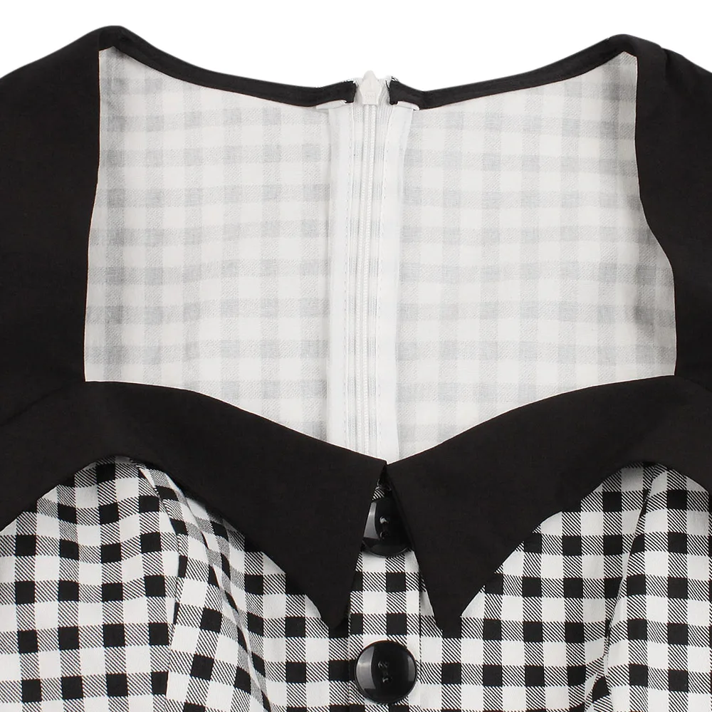 Винтажное платье Хепберн размера плюс милое с коротким рукавом и высокой талией