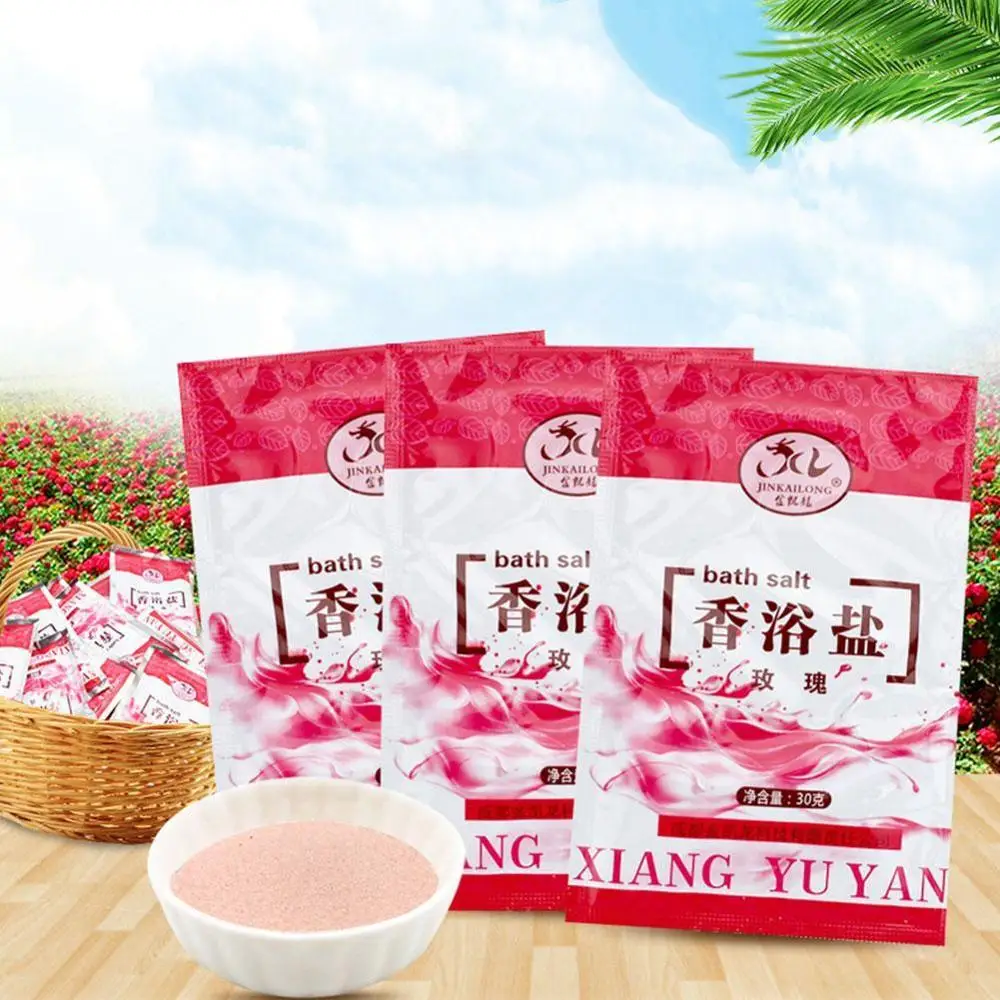 1 пакет для ванны морская соль розовый порошок душа спа отшелушивающий подарок