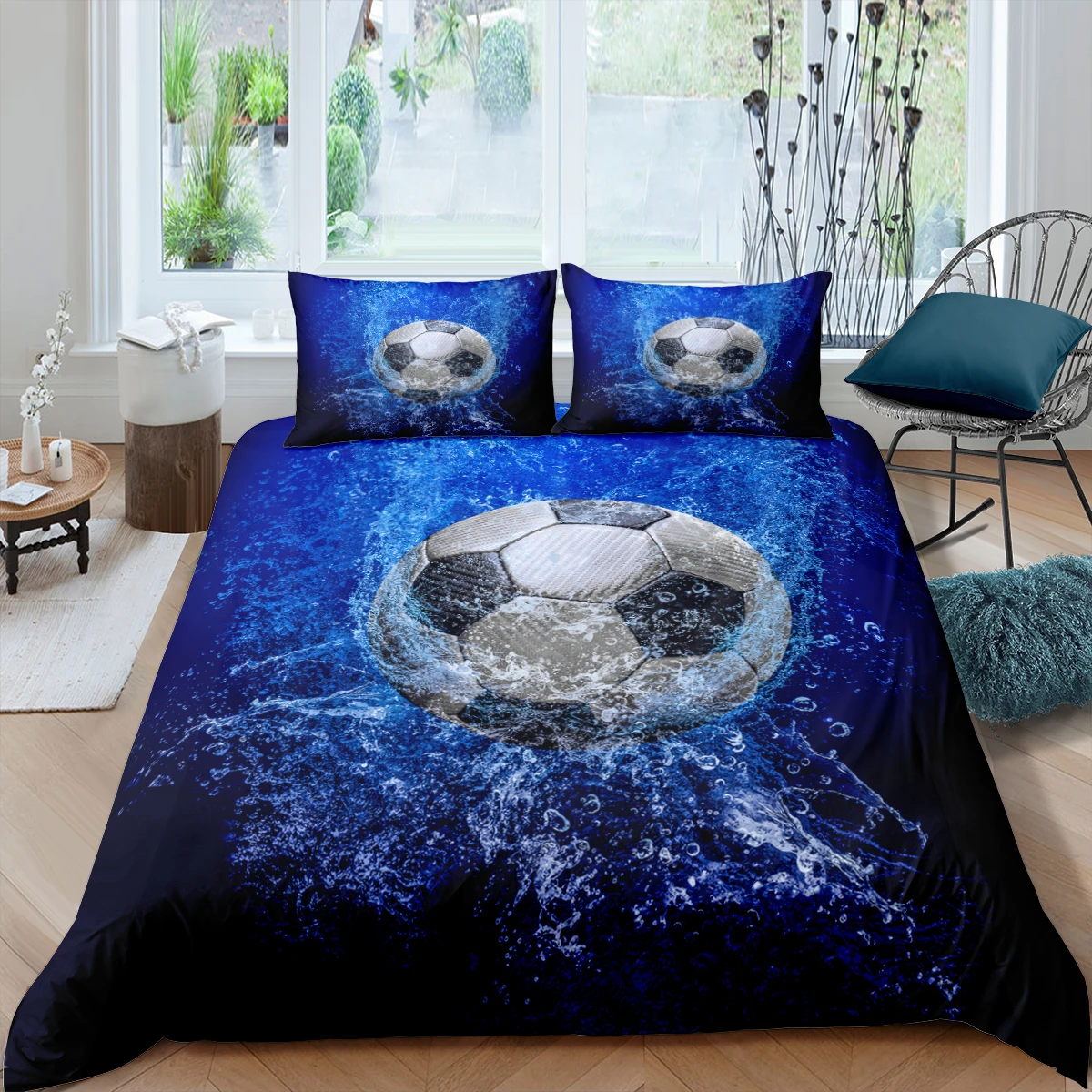 

Football Duvet Cover Soccer Bedding Sets Luxury Home Textiles Single Twin Teens Kids 2/3pc Quilt Cover With Pillowcase Bed Cover