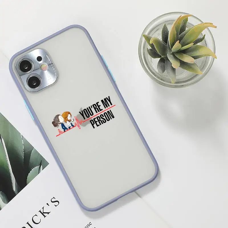 

Greys Anatomy Phone Case For iPhone 12 11 Mini Pro XR XS Max 7 8 Plus X Matte transparent Gray Back Cover