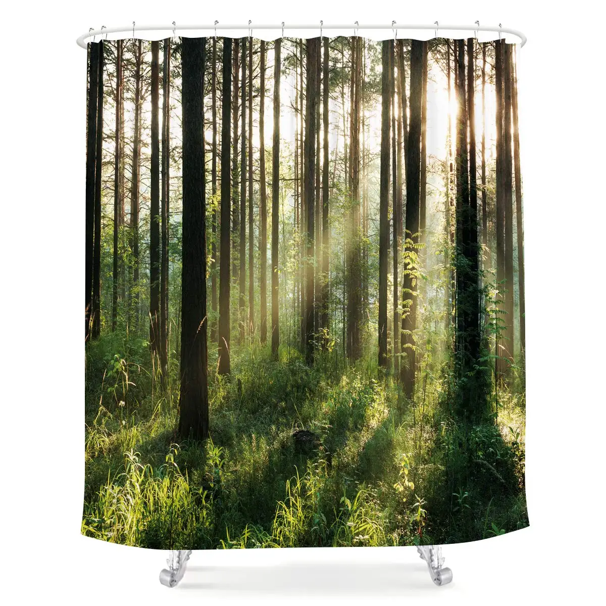 Водонепроницаемая занавеска для душа натуральный лес яркий солнечный свет