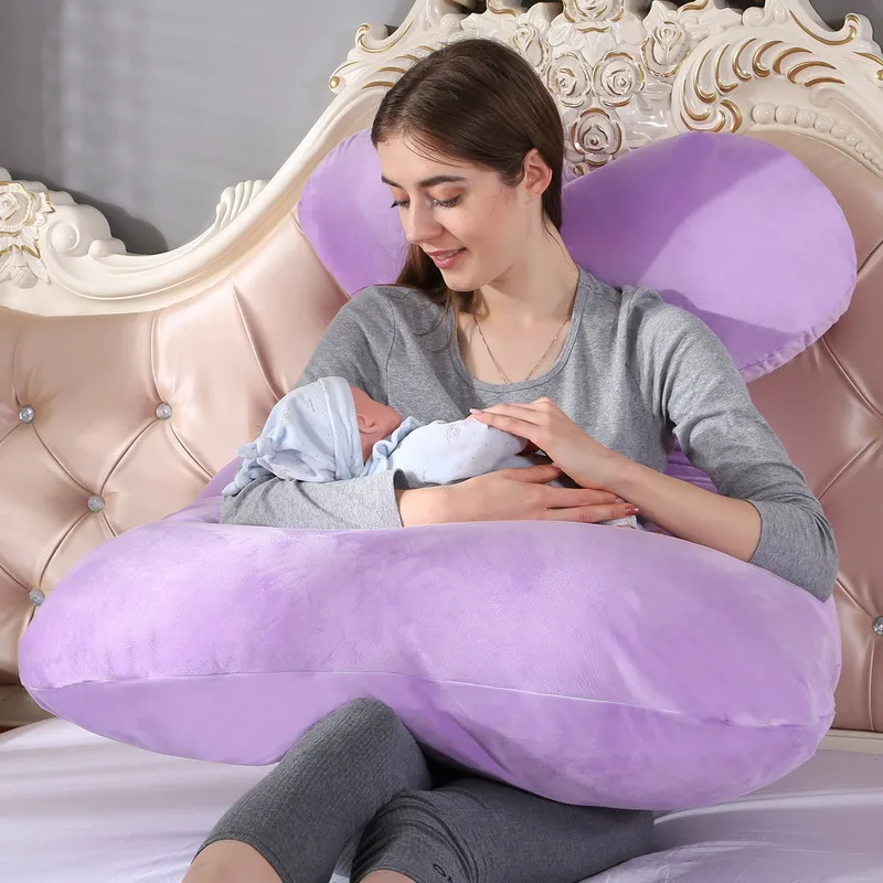 Almohada para mujeres embarazadas, coj&iacute;n de 116x65cm para embarazadas, soporte de maternidad para amamantar para dormir-3