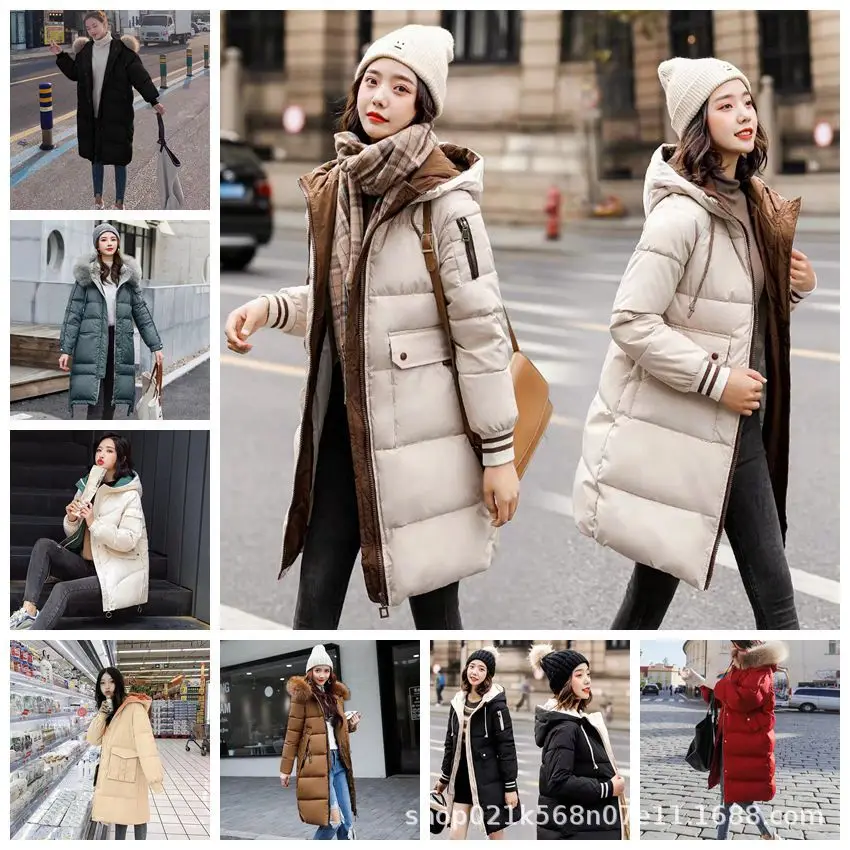 

2020 winter new Korean women's cotton padded jacket thickened coat loose medium long coat down cotton padded jacket