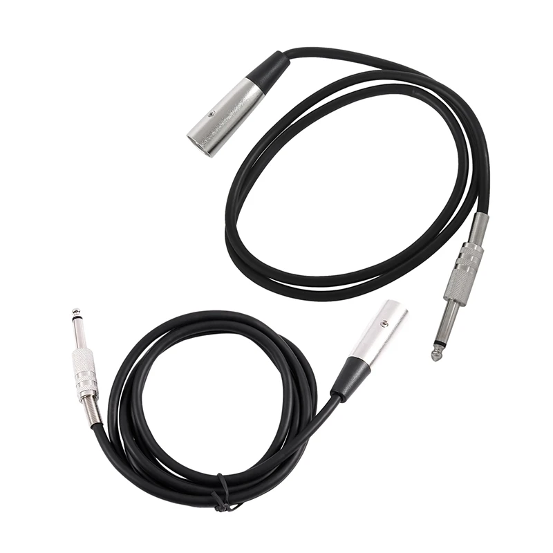 2 шт. XLR 3 контактный разъем на 6 35 мм 5 дюймовый Штекерный моно кабель 1 метр (прибл.