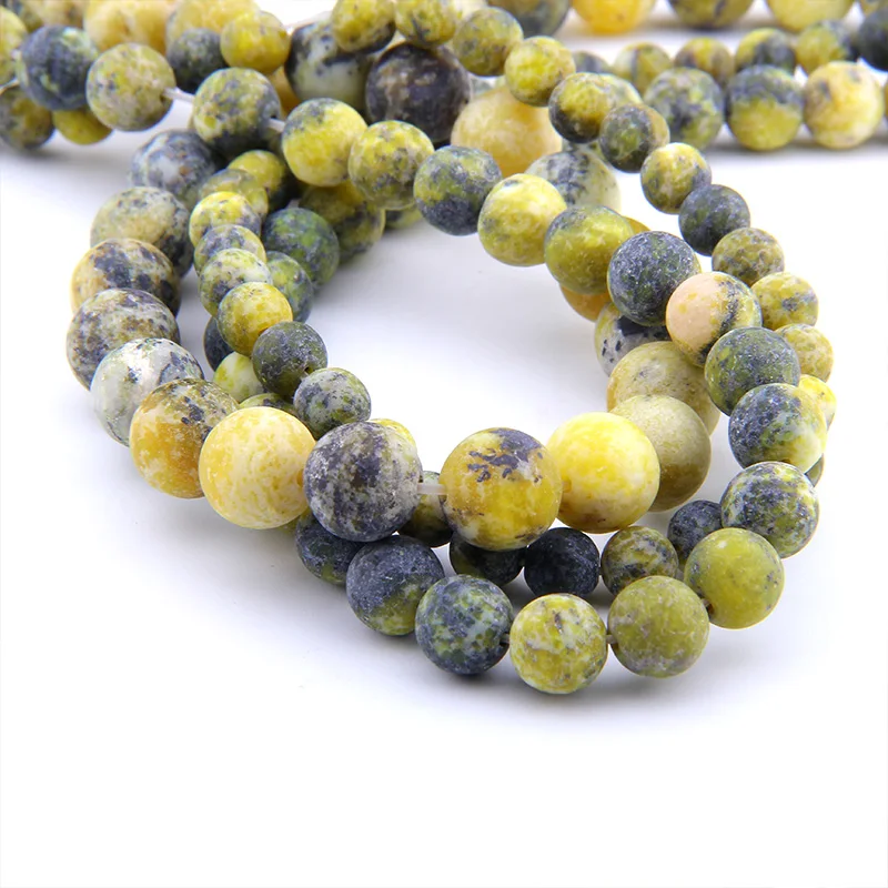 yellow turquoise 15," Натуральный Матовый флюорит камень бусина 6 мм 8 мм, 10 мм, 12 мм розовый Зебра Jaspe матовый Розовый Авантюрин бусины для DIY изготовления ювелирных изделий - Цвет: yellow turquoise