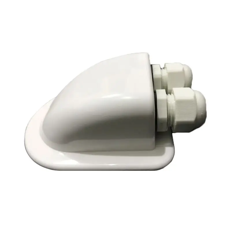 

ABS Solar RV Yacht Stand Roof Duct Cable Entry Double Hole Round Junction Box White T21E