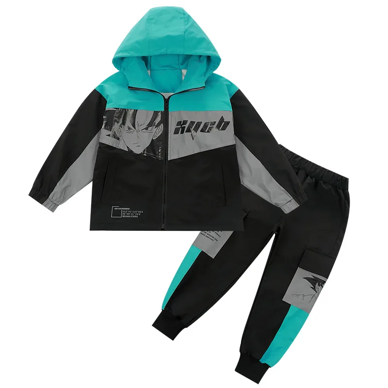 

Charming Spring Autumn Boys Clothing SuitsCoat + Pants 2pcs/Set Kids Jacket Teenager Sport LeisureTracksuit High Quality