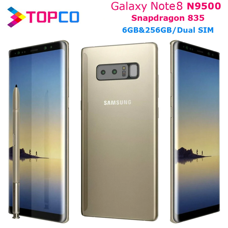 Телефон Samsung Galaxy Note 8 N9500 256 ГБ две SIM карты разблокированный 4G LTE Android Snapdragon 835 восемь