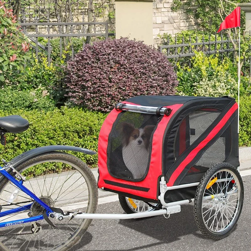 

Folding Bicycle Trailer Pet Sturdy Trailer 2 Wheels Child Baby Kids Trailer Safety Convenient Outdoor Travel Push Trolley HWC