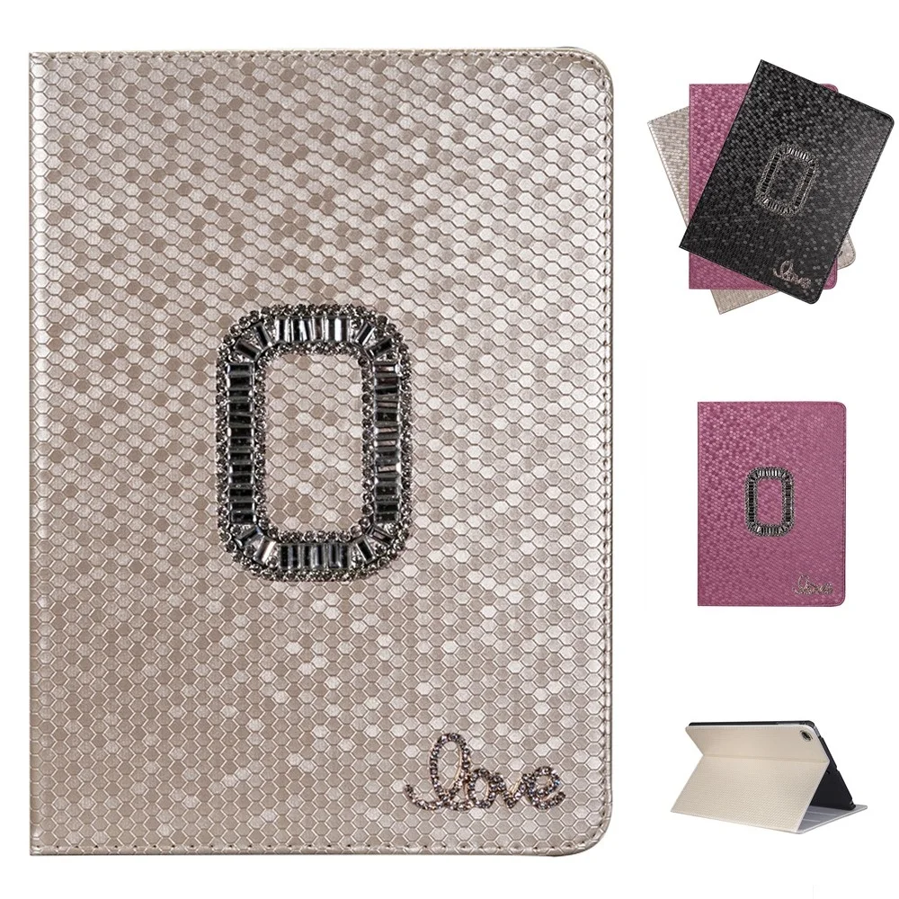Чехол в клетку с прямоугольным узором Love Diamond и подставкой для iPad Air 1 2 2017 2018 9 7 10 5
