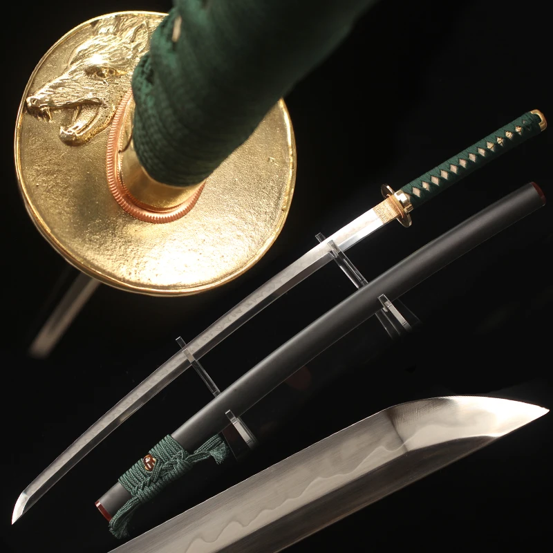 

Japanese Swords 1095 Steel Clay Tempered Blade Razor Sharp Real Warrior Katanas Handmade Full Tang 41 Inch Brass Wolf Catana