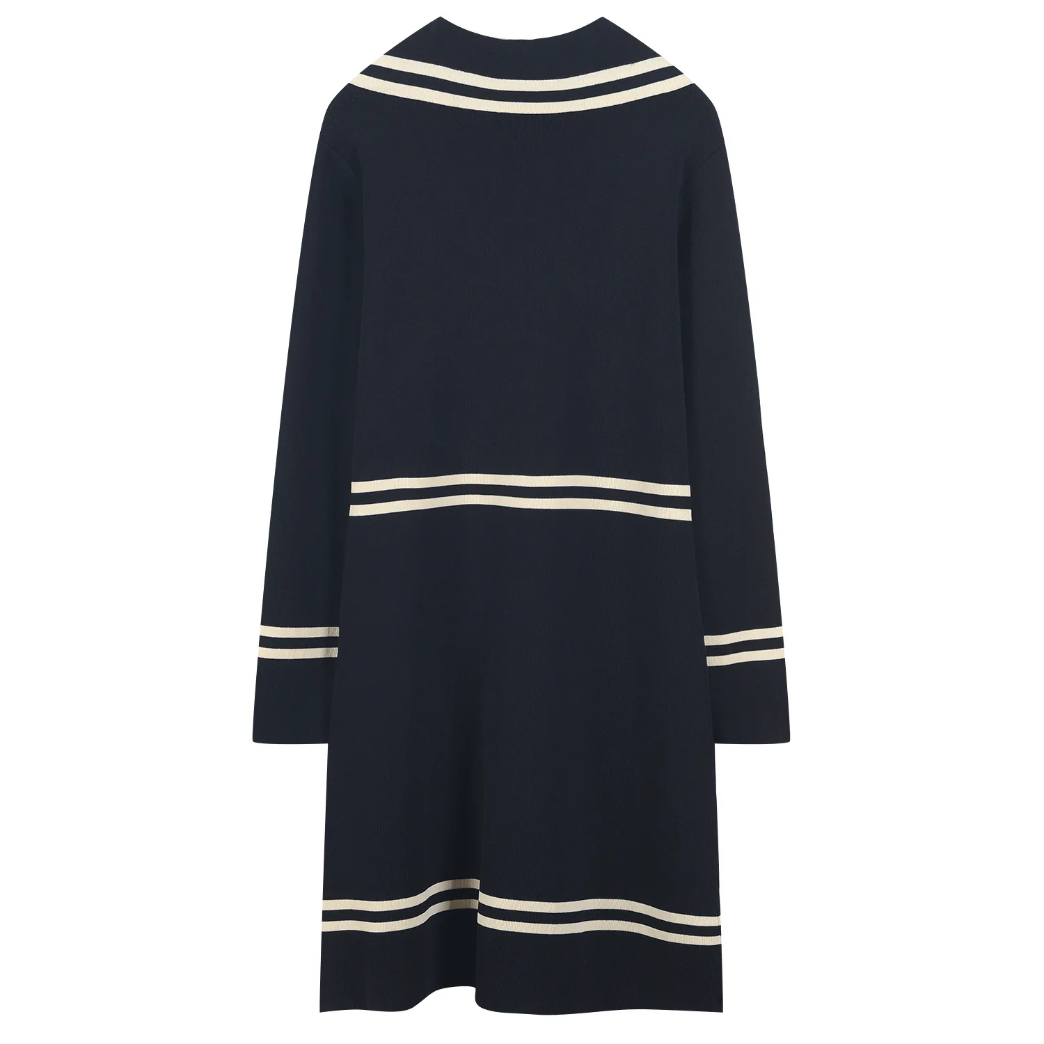 

ENGAGEMENT High Quality 2021 Autumn and Winter New Metal Chain Sweet Age Reduction Contrast Edge Knitted Dress Waist Slimming