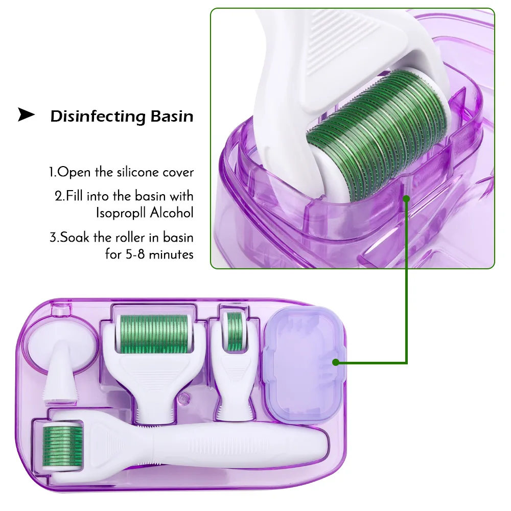 

6 In 1 Facial Microneedle Derma Roller Kit Titanium Face Massage Microdermabrasion Facial Rollor Microneedle Skin Care Roller