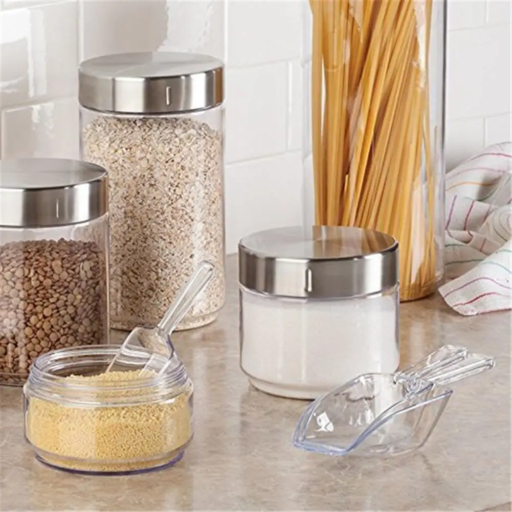 5 Pcs Mini Transparent Thickened Plastic Ice Scoop For Candy Dessert Buffet Cream Protein Powder Home Small Hand-held Spoons | Дом и сад