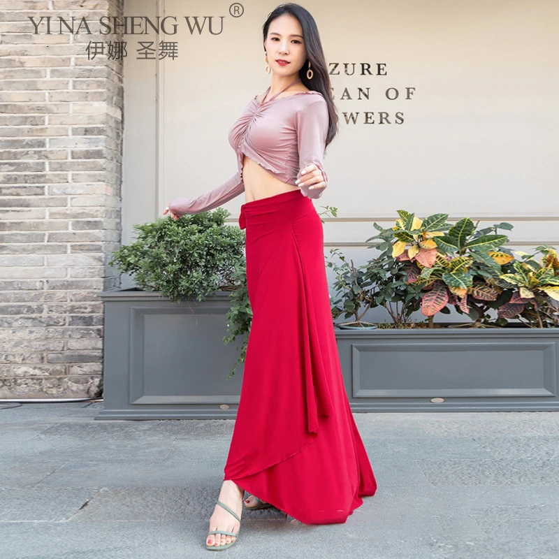 

Spring Summer Adult Lady's Bellydance Costume Set Shine Oriental Dance Performance Show Wear Sexy Long Skirt Practice Clothing