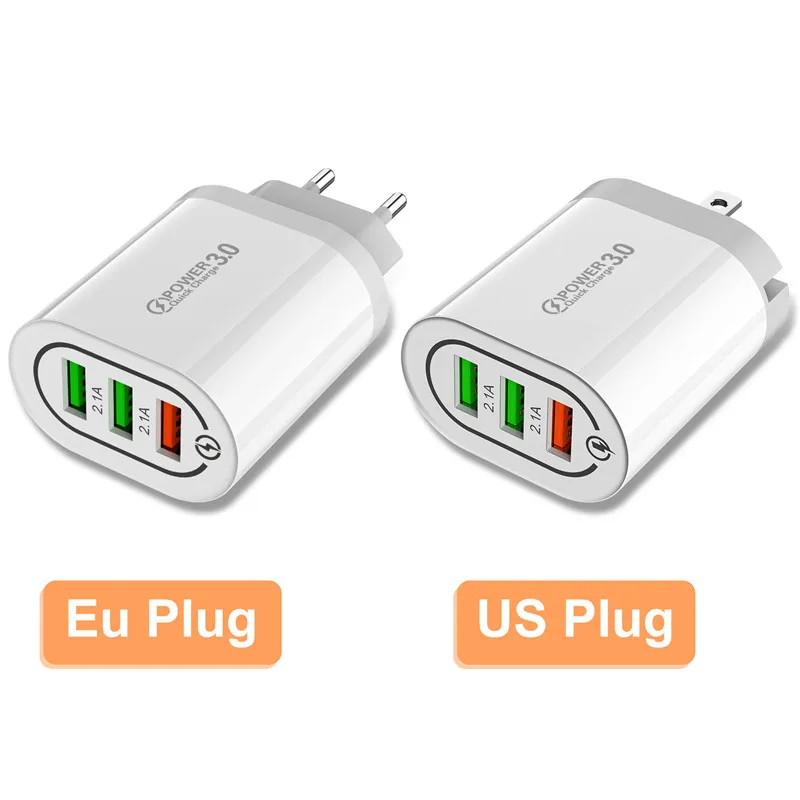 USLION Быстрая зарядка 3,0 USB зарядное устройство для телефона Samsung S8 S9 Xiaomi mi 8 Huawei быстрая настенная Зарядка для iPhone 6 7 8 X XS Max iPad