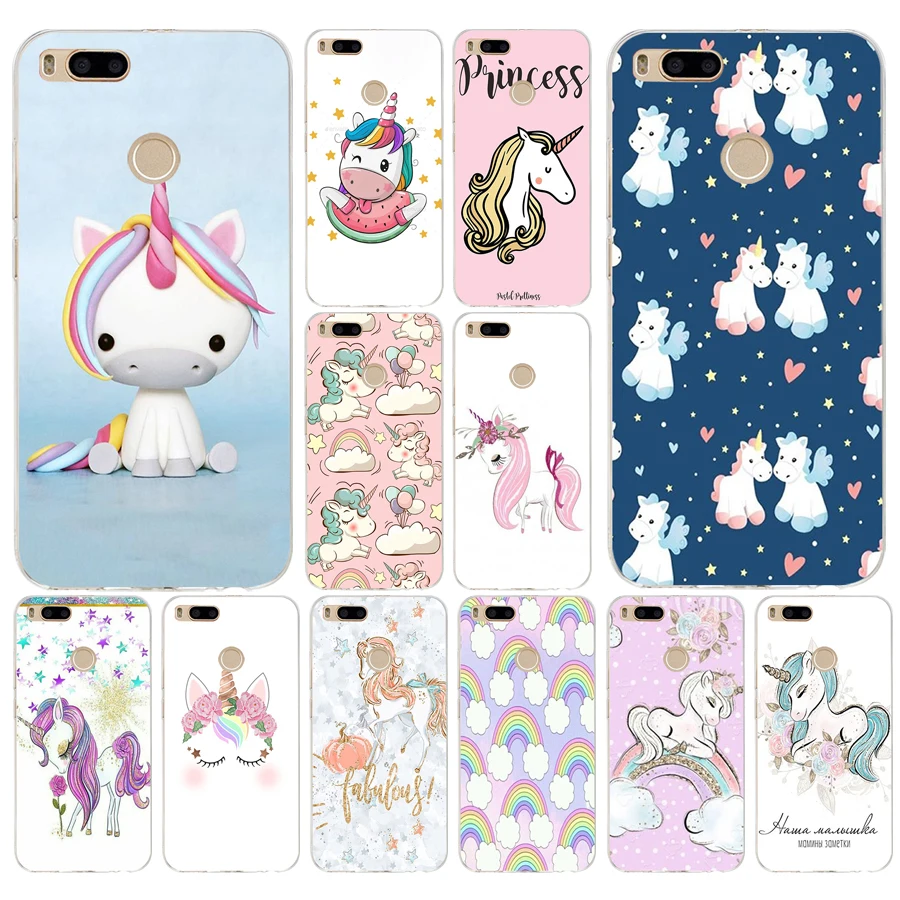 49AS Fat Unicorn On Rainbow Jetpack Soft Silicone Tpu Cover phone Case for Xiaomi MI A1 A2 A3 6 8 9 SE lite