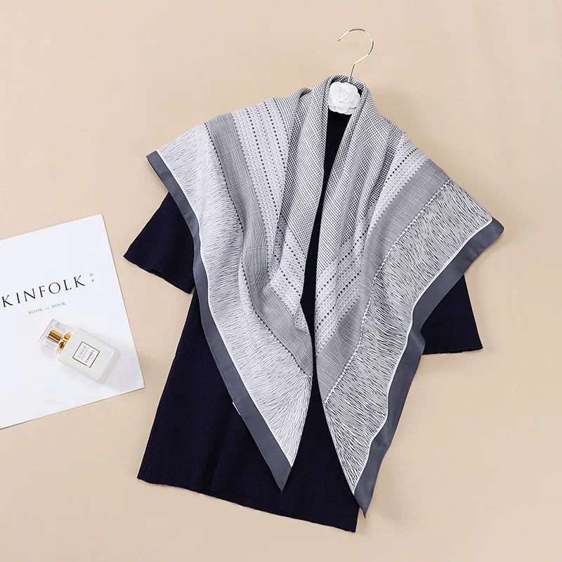 

JTVOVO 2021New 90x90 см визуальная ловушка ретро Искусственный шелк женский модный роскошный квадратный шарф с принтом шарфы платок бандана